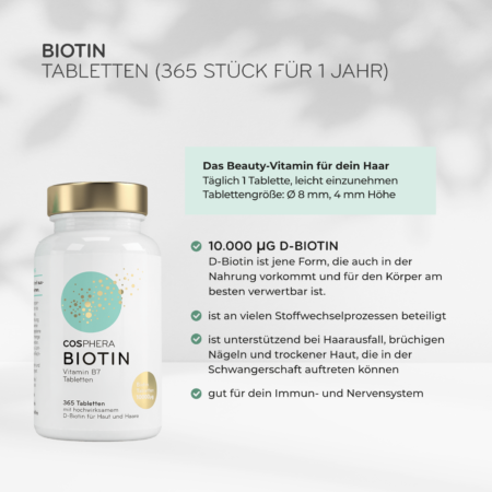 hoch wirksame Biotin Tabletten von COSPHERA