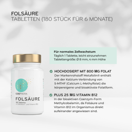 Folsäure Tabletten von COSPHERA in der Schwangerschaft