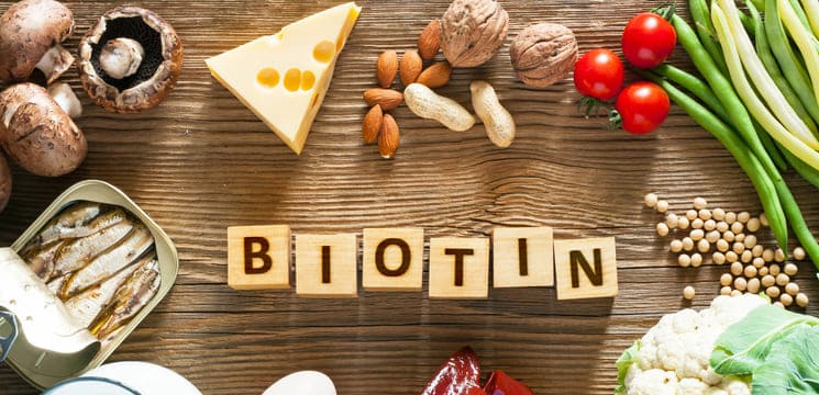 Lebensmittel mit Biotin.